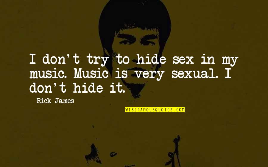 Don't Hide Quotes By Rick James: I don't try to hide sex in my