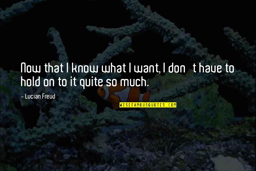 Don't Hold On Quotes By Lucian Freud: Now that I know what I want, I