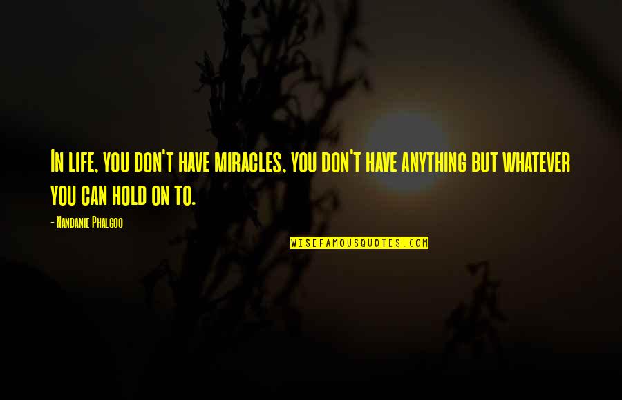 Don't Hold Quotes By Nandanie Phalgoo: In life, you don't have miracles, you don't