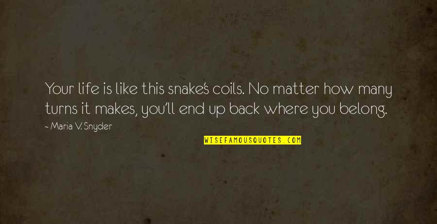 Don't Involve Quotes By Maria V. Snyder: Your life is like this snake's coils. No