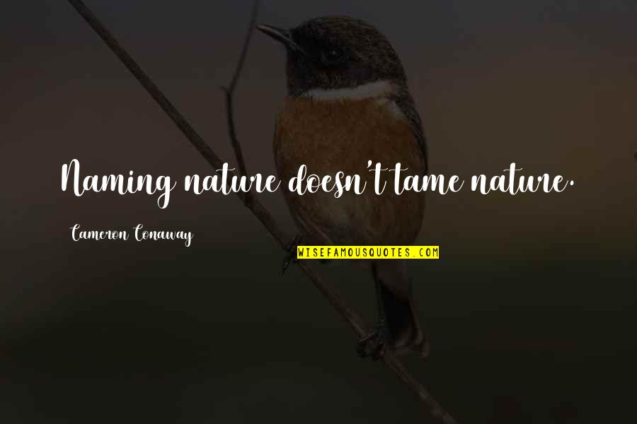 Don't Judge Me Because I'm Different Quotes By Cameron Conaway: Naming nature doesn't tame nature. Don't Judge Me Because I'm Different Quotes By Cameron Conaway: Naming nature doesn't tame nature.