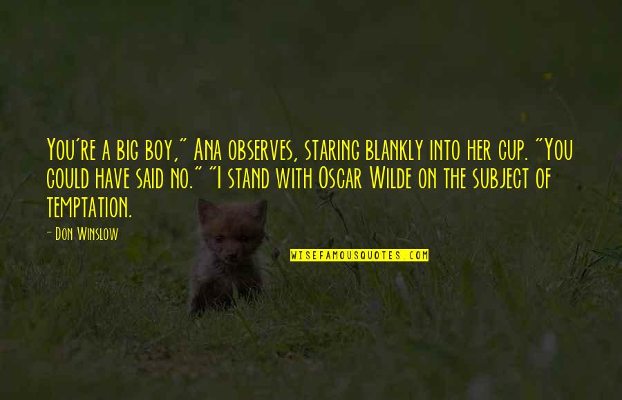 Don't Just Stand There Quotes By Don Winslow: You're a big boy," Ana observes, staring blankly