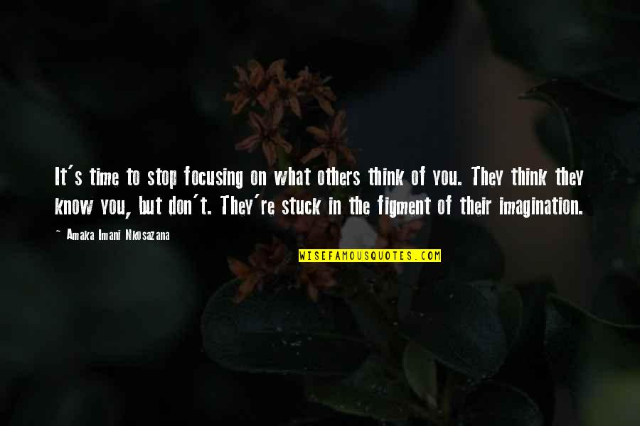Don't Know What To Think Quotes By Amaka Imani Nkosazana: It's time to stop focusing on what others