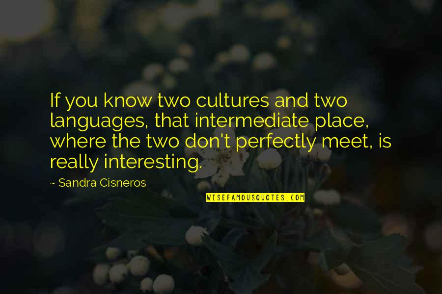 Don't Know Your Place Quotes By Sandra Cisneros: If you know two cultures and two languages,