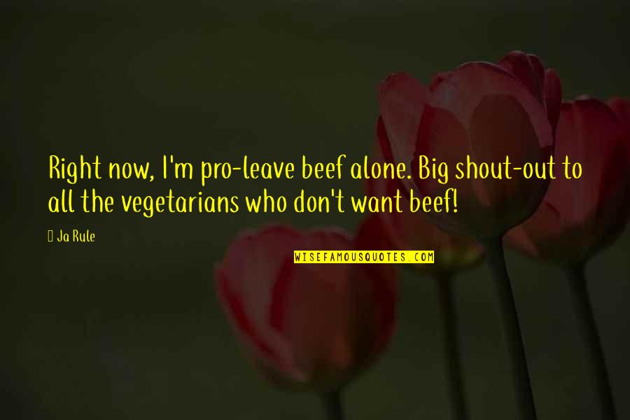 Don't Leave Quotes By Ja Rule: Right now, I'm pro-leave beef alone. Big shout-out