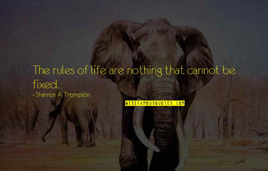 Don't Let Anyone Look Down On You Quotes By Shannon A. Thompson: The rules of life are nothing that cannot