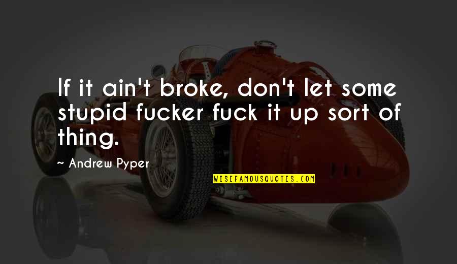 Don't Let Up Quotes By Andrew Pyper: If it ain't broke, don't let some stupid