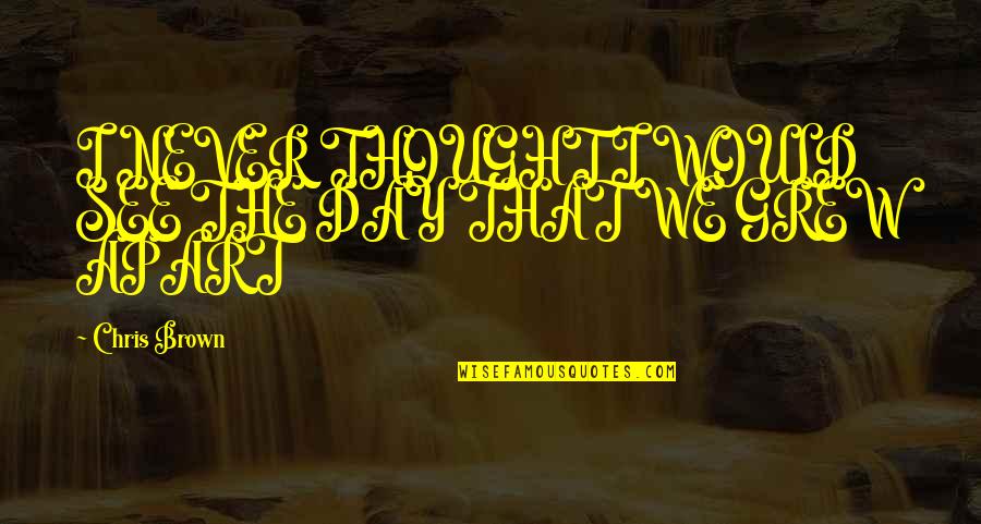 Dont Let Your Ego Get In The Way Quotes By Chris Brown: I NEVER THOUGHT I WOULD SEE THE DAY