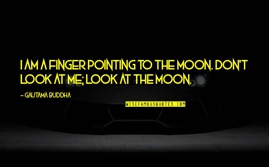 Don't Look At Me Quotes By Gautama Buddha: I am a finger pointing to the moon.