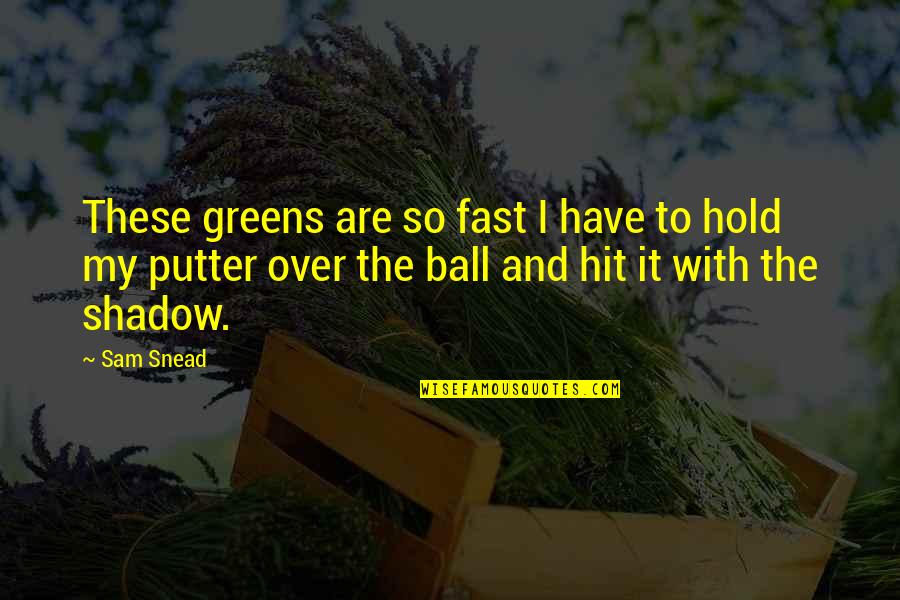 Don't Lose Trust Quotes By Sam Snead: These greens are so fast I have to