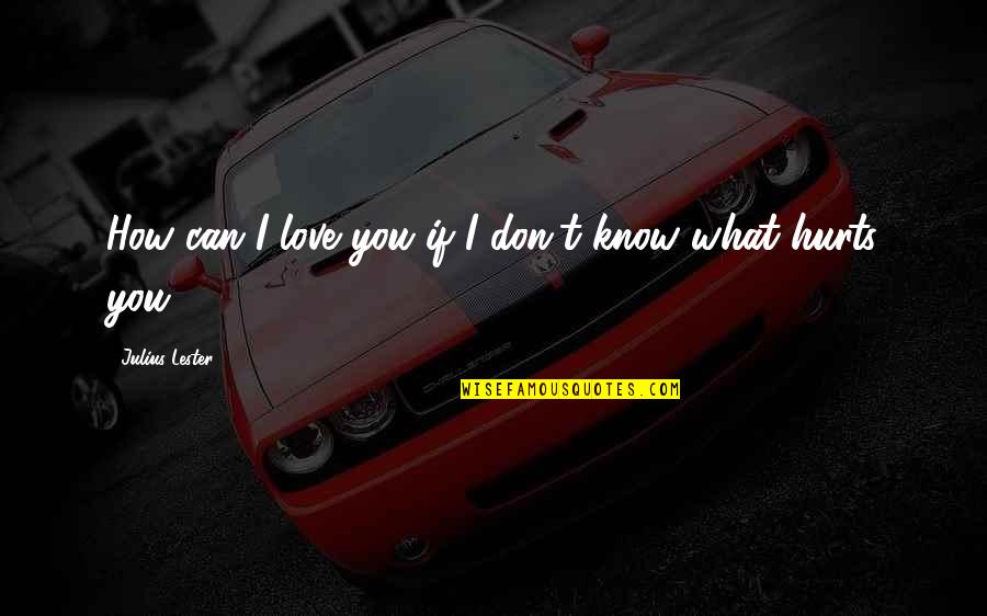 Don't Love It Hurts Quotes By Julius Lester: How can I love you if I don't