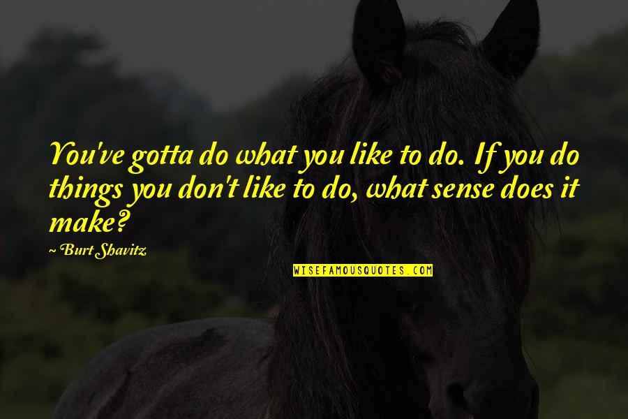 Don't Make Sense Quotes By Burt Shavitz: You've gotta do what you like to do.