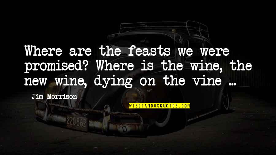 Don't Make Yourself Too Available Quotes By Jim Morrison: Where are the feasts we were promised? Where