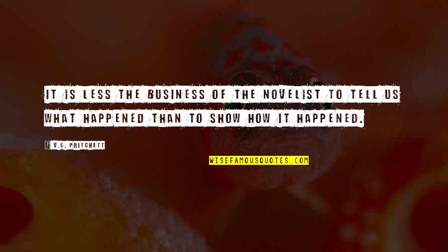 Don't Miss This Event Quotes By V.S. Pritchett: It is less the business of the novelist