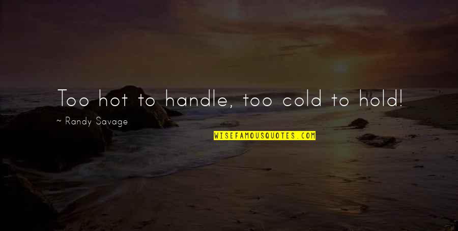Don't Need A Girl Quotes By Randy Savage: Too hot to handle, too cold to hold!