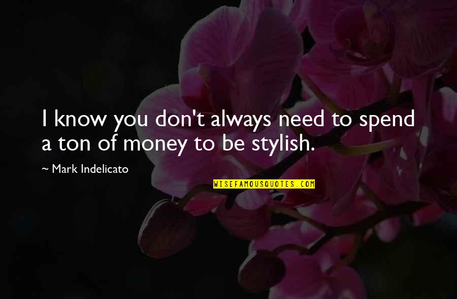 Don't Need Money Quotes By Mark Indelicato: I know you don't always need to spend Don't Need Money Quotes By Mark Indelicato: I know you don't always need to spend