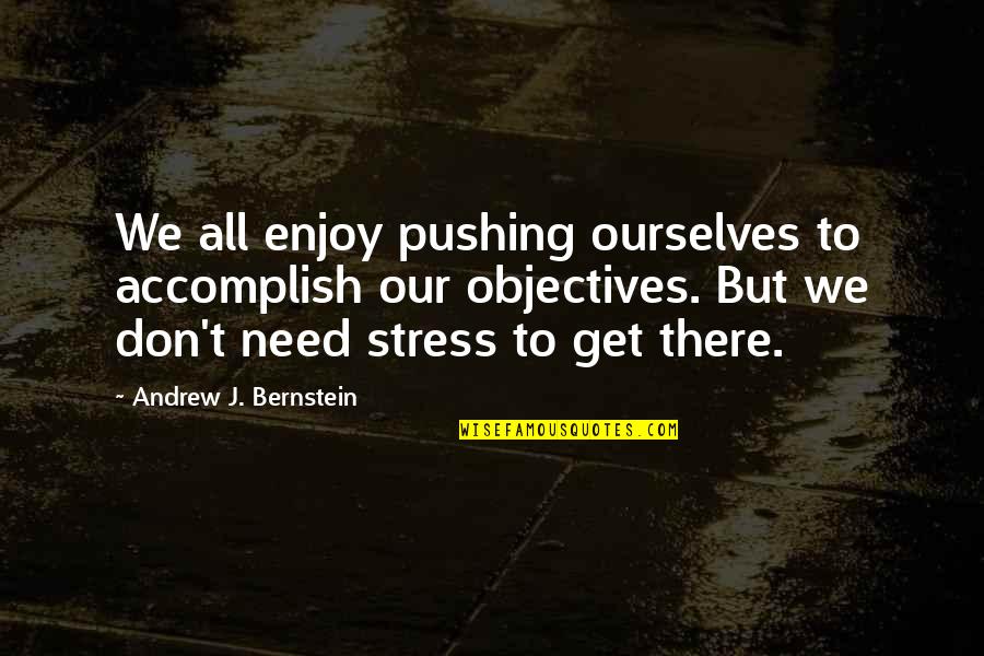 Don't Need Stress Quotes By Andrew J. Bernstein: We all enjoy pushing ourselves to accomplish our