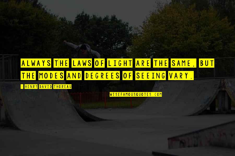 Don't Obsess Quotes By Henry David Thoreau: Always the laws of light are the same,