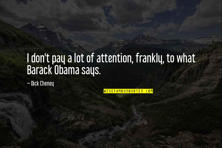 Don't Pay Attention Quotes By Dick Cheney: I don't pay a lot of attention, frankly,