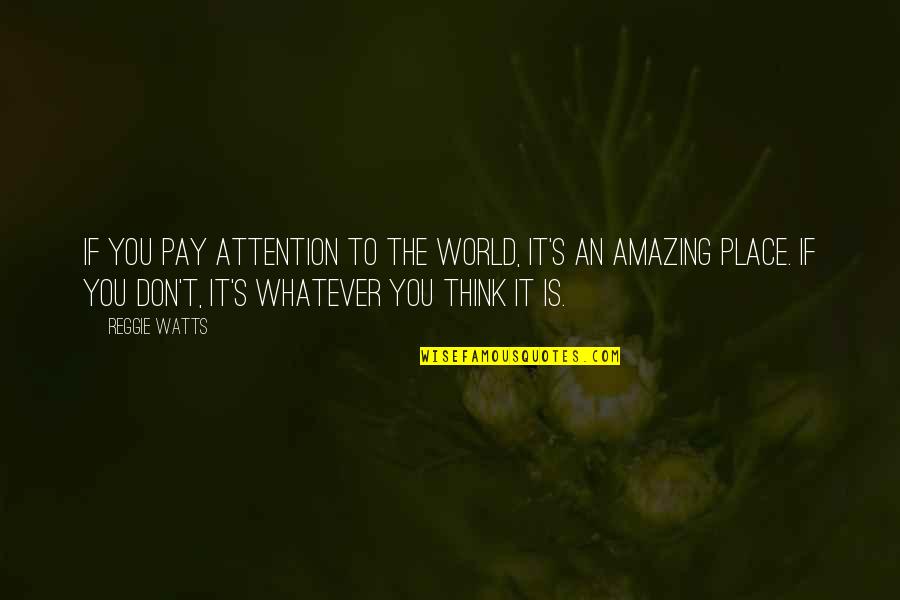 Don't Pay Attention Quotes By Reggie Watts: If you pay attention to the world, it's