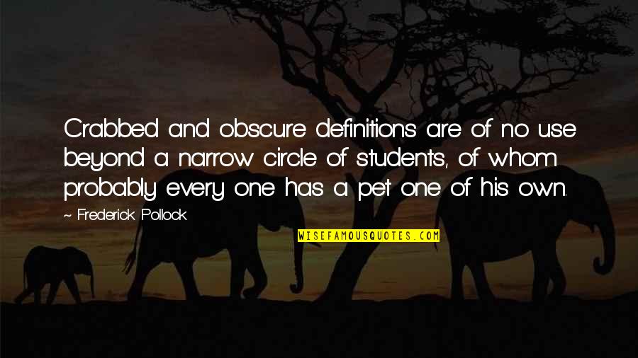 Dont Presume Quotes By Frederick Pollock: Crabbed and obscure definitions are of no use Dont Presume Quotes By Frederick Pollock: Crabbed and obscure definitions are of no use