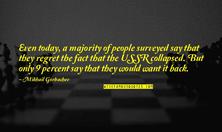 Don't Prove Your Love Quotes By Mikhail Gorbachev: Even today, a majority of people surveyed say