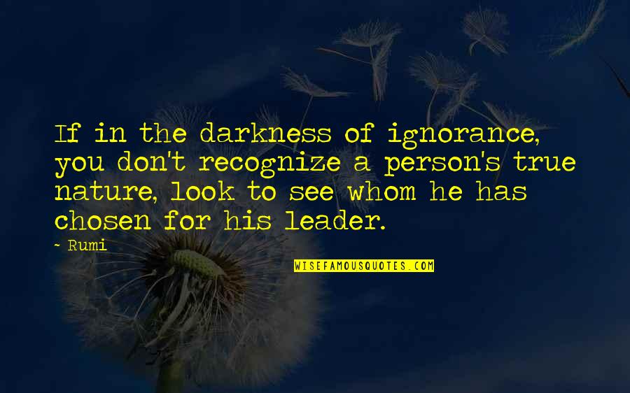 Don't Recognize Quotes By Rumi: If in the darkness of ignorance, you don't