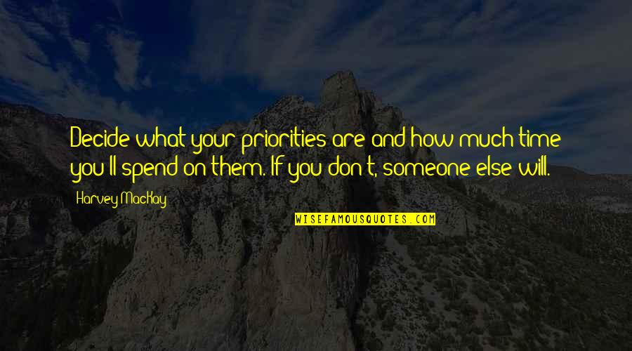 Don't Spend Time Quotes By Harvey MacKay: Decide what your priorities are and how much