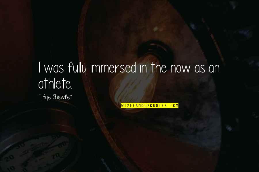 Don't Tell Me Lies Quotes By Kyle Shewfelt: I was fully immersed in the now as Don't Tell Me Lies Quotes By Kyle Shewfelt: I was fully immersed in the now as