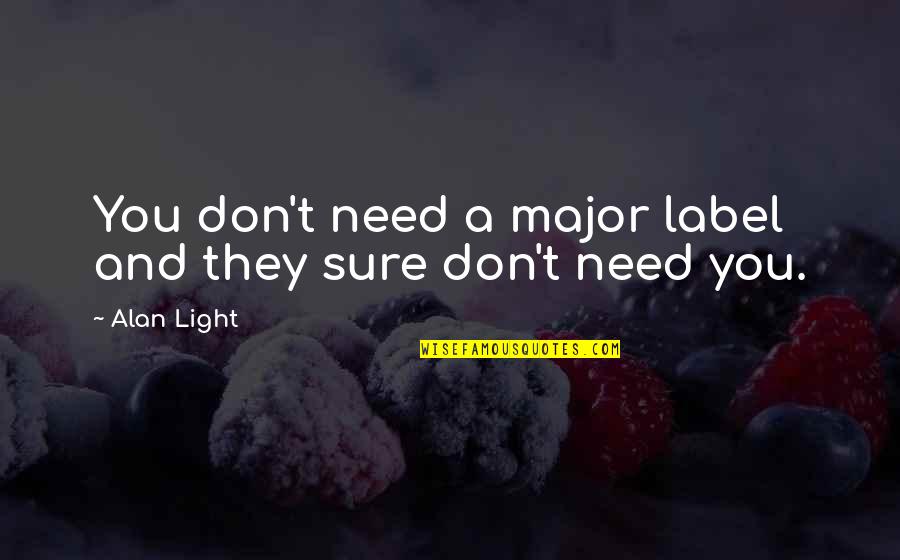 Don't Tell Me To Get Over It Quotes By Alan Light: You don't need a major label and they
