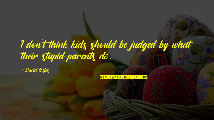 Don't Think Do Quotes By David Estes: I don't think kids should be judged by