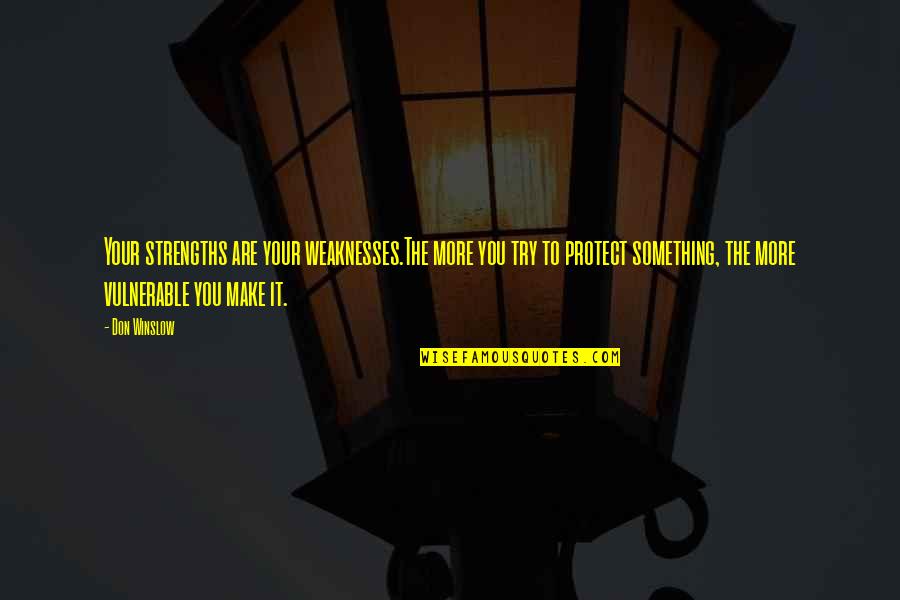 Don't Try To Be Something You're Not Quotes By Don Winslow: Your strengths are your weaknesses.The more you try Don't Try To Be Something You're Not Quotes By Don Winslow: Your strengths are your weaknesses.The more you try