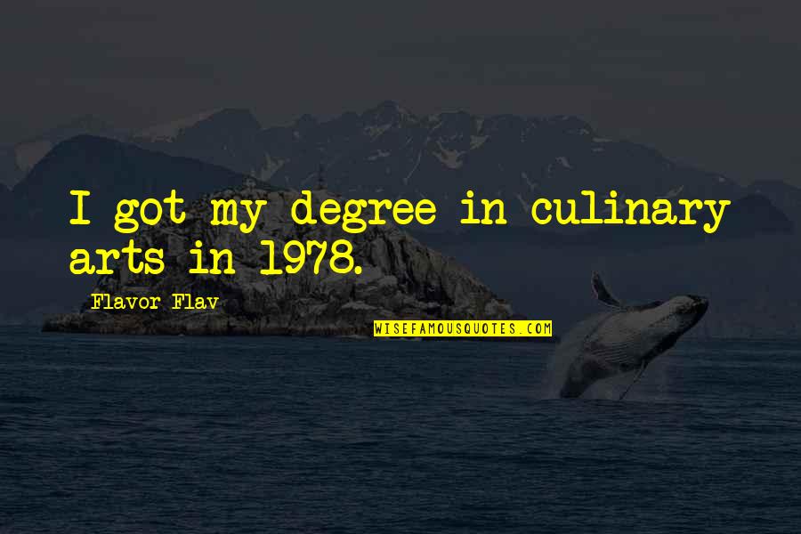 Don't Try To Control My Life Quotes By Flavor Flav: I got my degree in culinary arts in