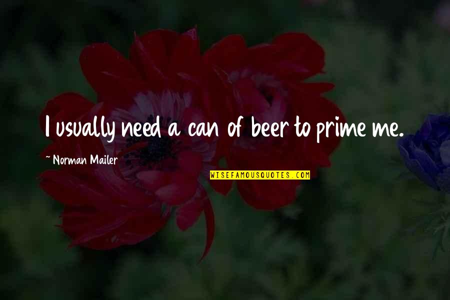Dont Underestimate Her Quotes By Norman Mailer: I usually need a can of beer to