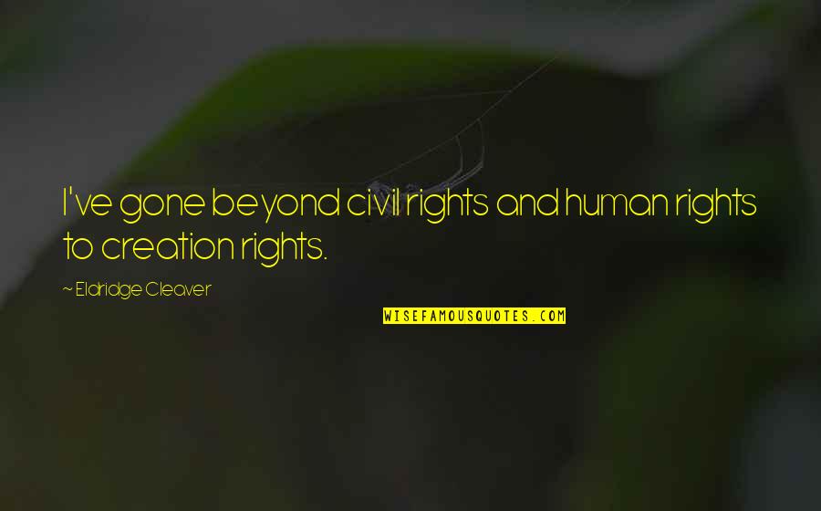 Don't Underestimate Others Quotes By Eldridge Cleaver: I've gone beyond civil rights and human rights