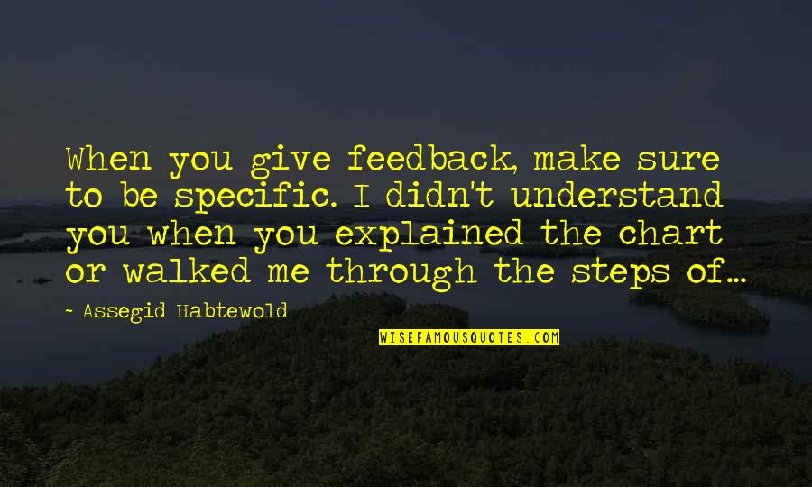 Dont Vent Quotes By Assegid Habtewold: When you give feedback, make sure to be