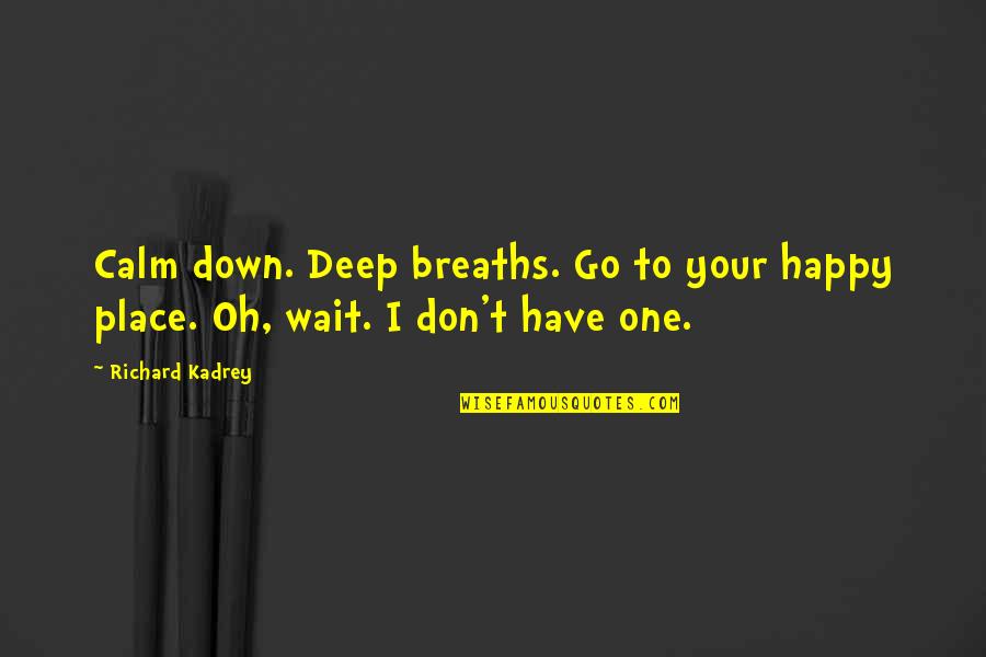 Don't Wait For No One Quotes By Richard Kadrey: Calm down. Deep breaths. Go to your happy