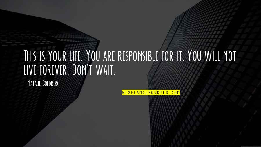 Don't Wait Forever Quotes By Natalie Goldberg: This is your life. You are responsible for
