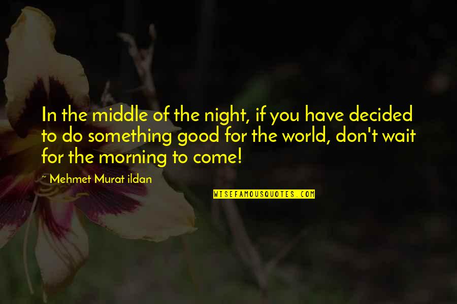 Don't Wait Just Do It Quotes By Mehmet Murat Ildan: In the middle of the night, if you