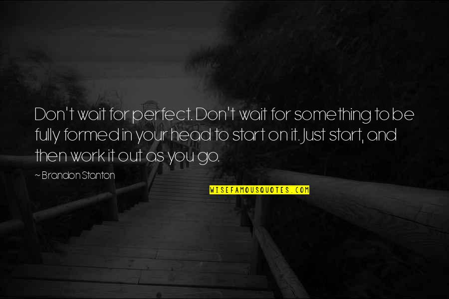 Don't Wait Start Now Quotes By Brandon Stanton: Don't wait for perfect. Don't wait for something