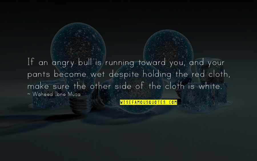 Don't Wait Too Late Quotes By Waheed Ibne Musa: If an angry bull is running toward you,