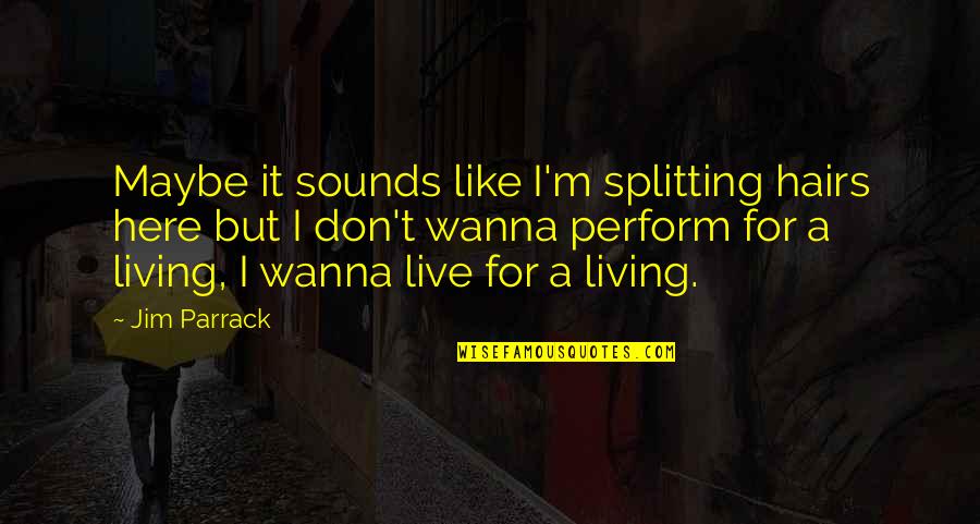 Don't Wanna Be Here Quotes By Jim Parrack: Maybe it sounds like I'm splitting hairs here