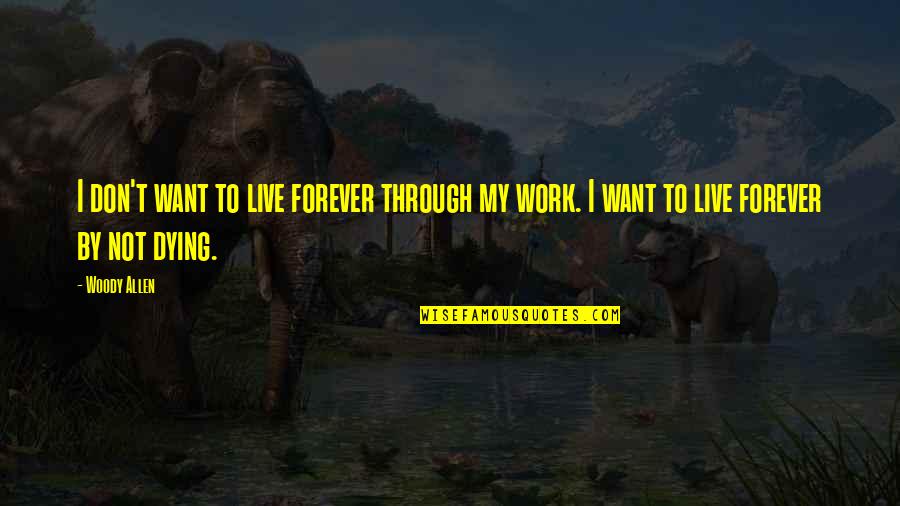 Don't Want To Live Quotes By Woody Allen: I don't want to live forever through my