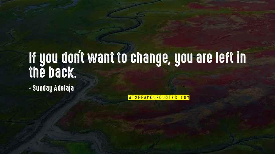 Don't Want You Back Quotes By Sunday Adelaja: If you don't want to change, you are