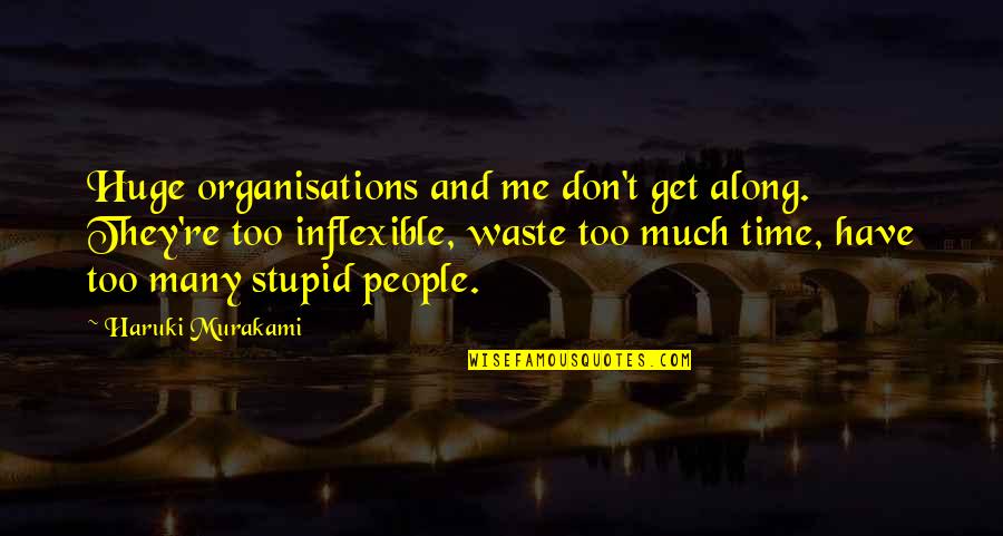 Don't Waste Me Time Quotes By Haruki Murakami: Huge organisations and me don't get along. They're