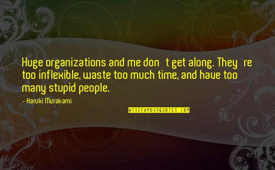Don't Waste Your Time On Me Quotes By Haruki Murakami: Huge organizations and me don't get along. They're