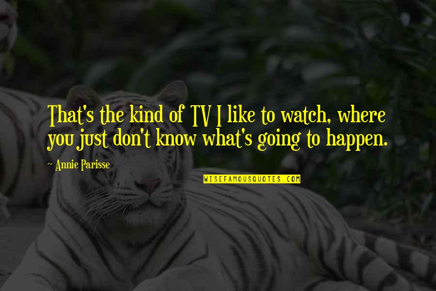 Don't Watch Tv Quotes By Annie Parisse: That's the kind of TV I like to