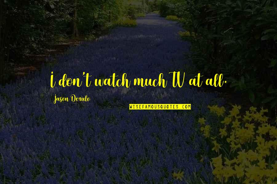 Don't Watch Tv Quotes By Jason Derulo: I don't watch much TV at all.
