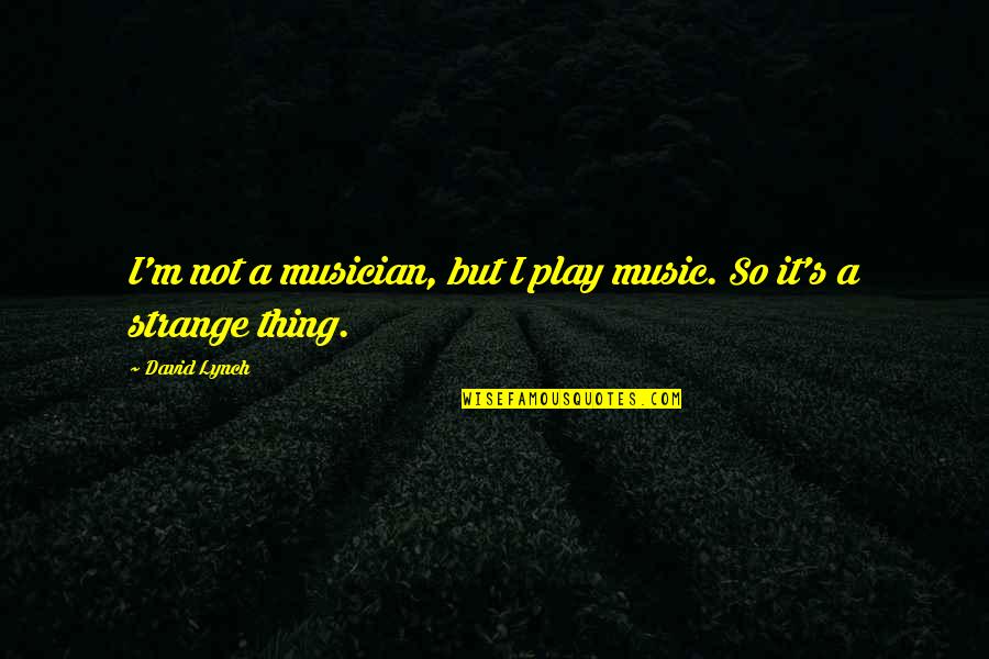 Don't Weep Quotes By David Lynch: I'm not a musician, but I play music.