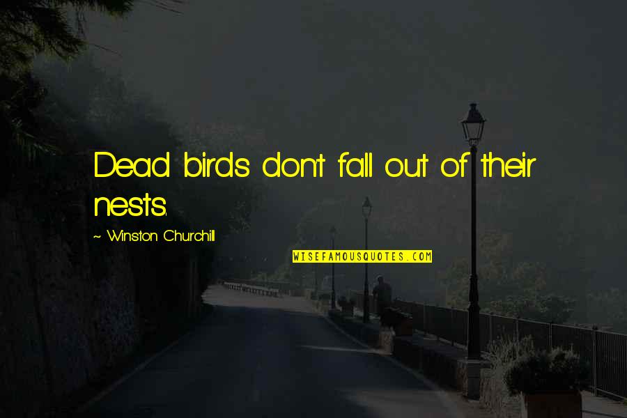 Don'tbiteme Quotes By Winston Churchill: Dead birds don't fall out of their nests.